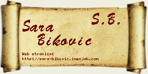 Sara Biković vizit kartica